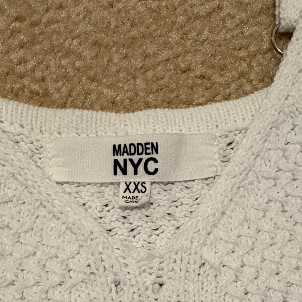 White Knit Dress with Front Slit - Picture 2 of 9